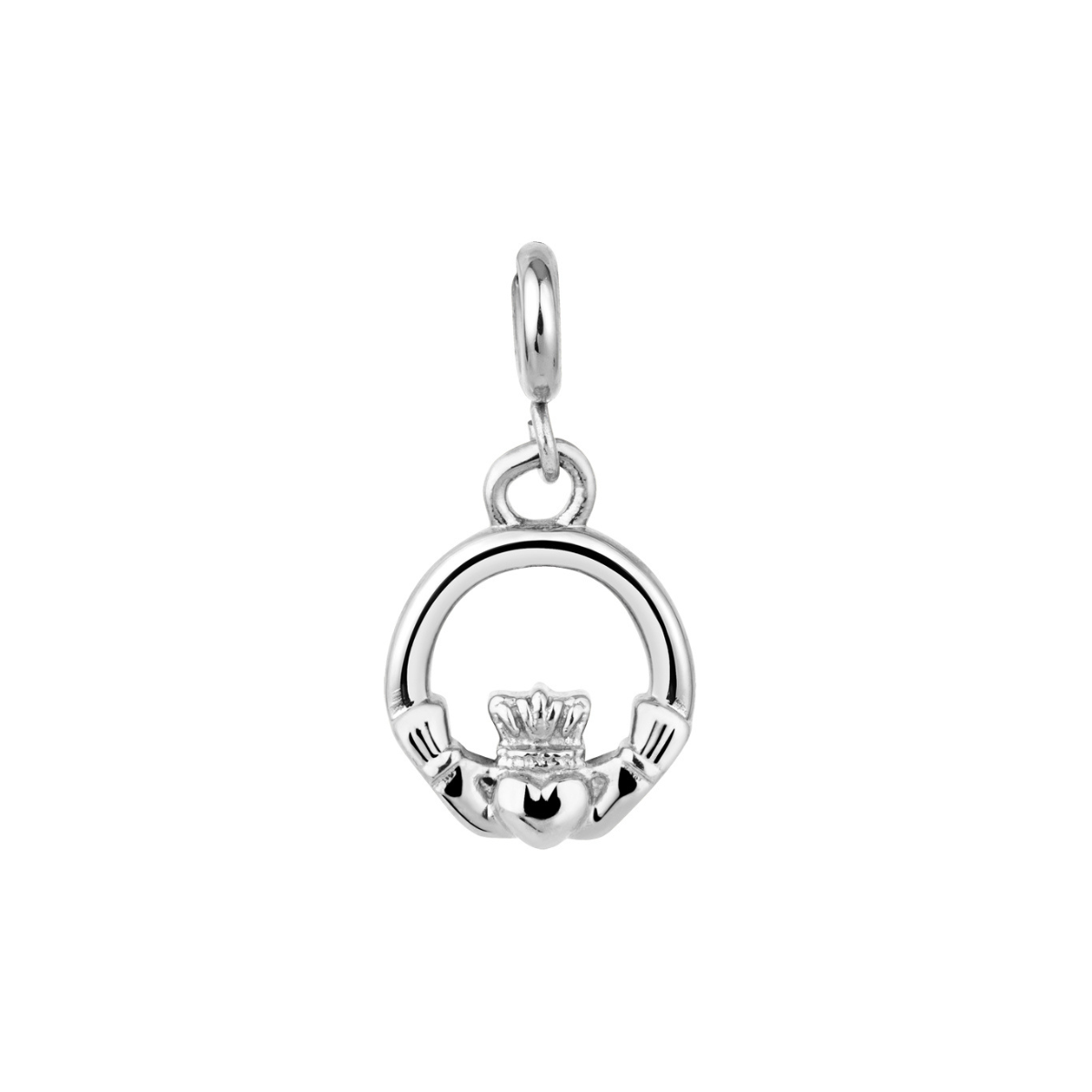 Over & Over Silver Stainless Steel Claddagh Charm