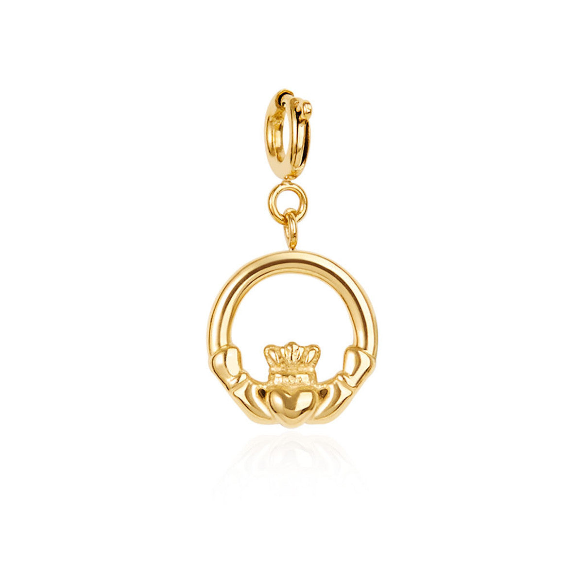 Over & Over Gold 14k Stainless Steel Claddagh Charm