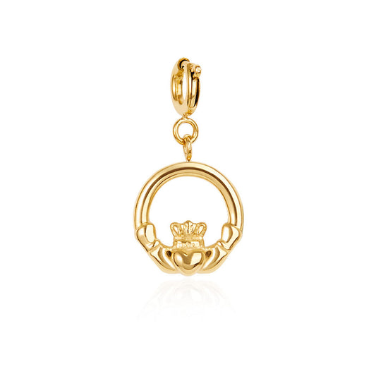 Over & Over Gold 14k Stainless Steel Claddagh Charm