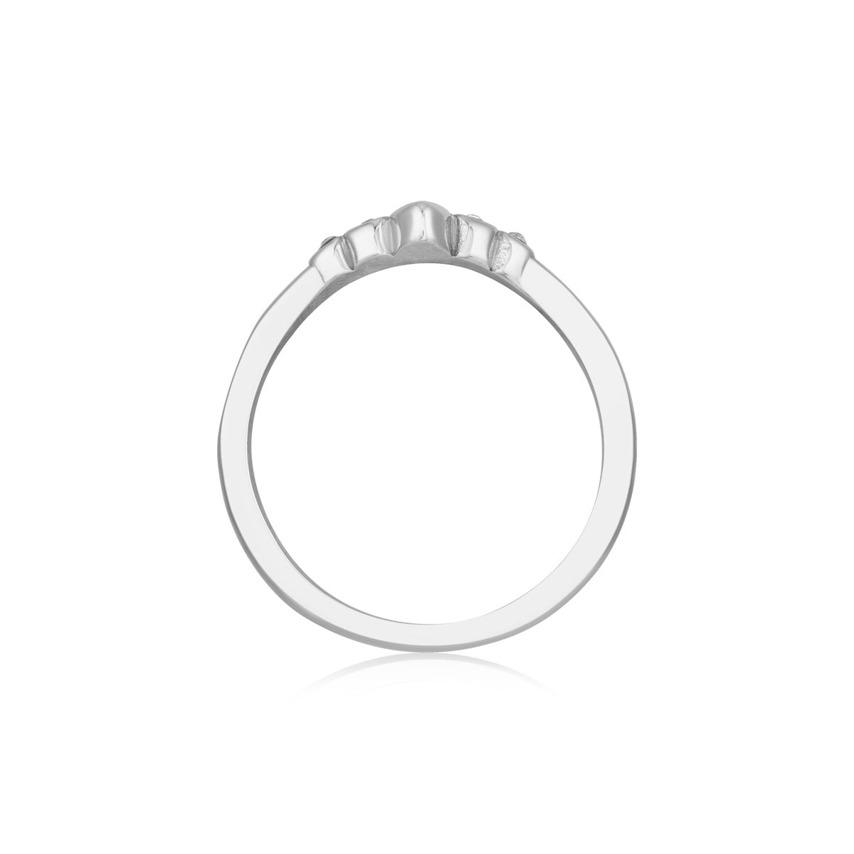 Over & Over Silver Stainless Steel Wishbone Stack Ring