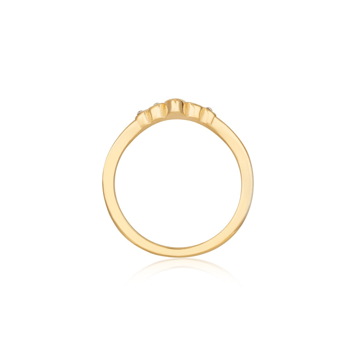 Over & Over 14k Gold Stainless Steel Wishbone Stack Ring