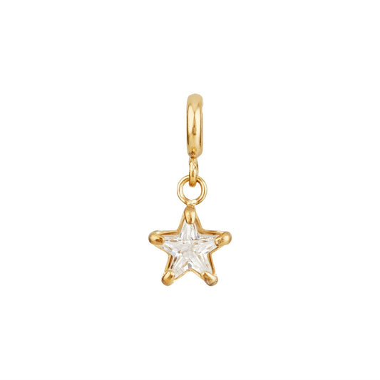 Over & Over 14k Gold Stainless Steel CZ Star Charm