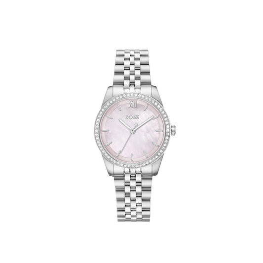 Boss Silver Graceful Precious Pink Mother of Pearl Watch