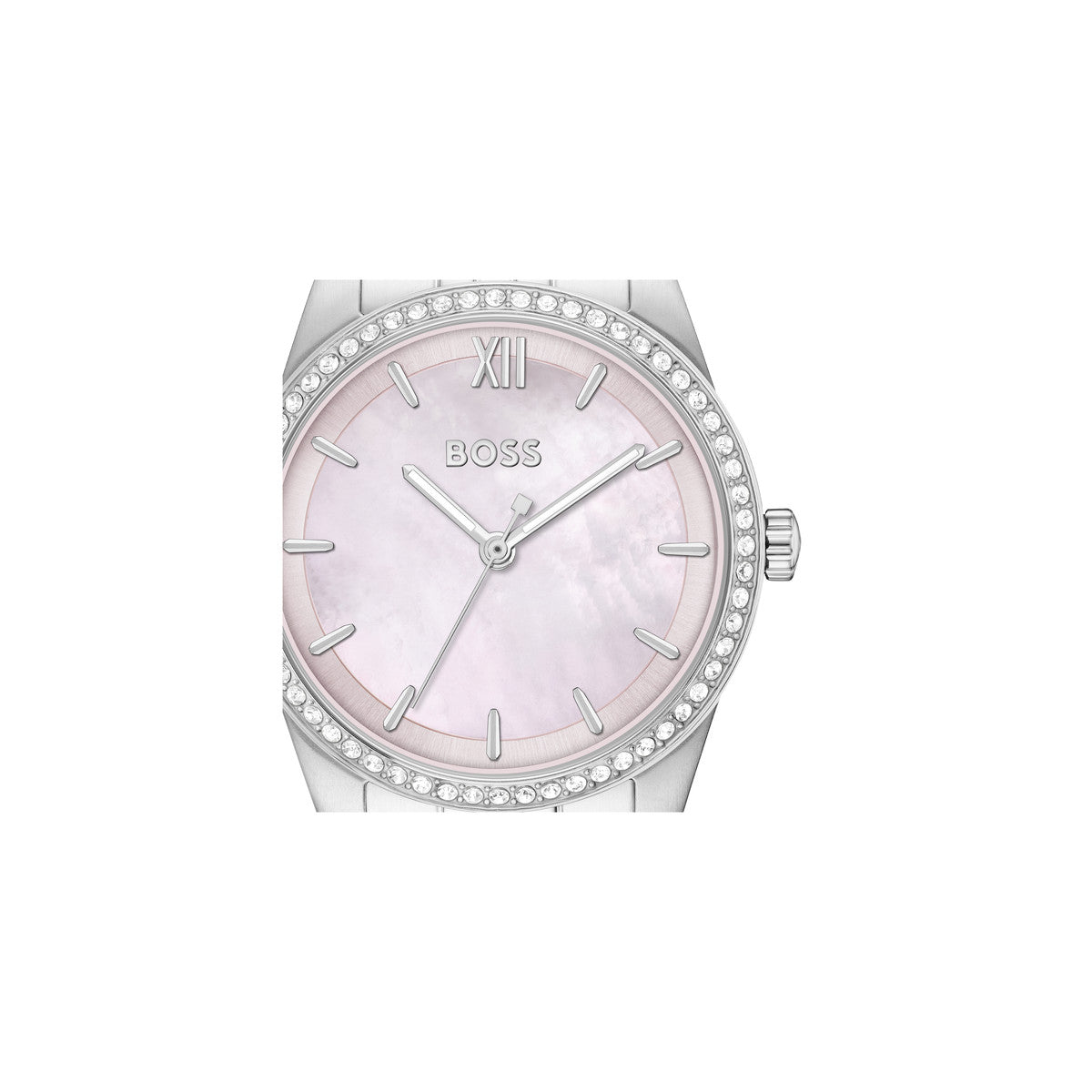 Boss Silver Graceful Precious Pink Mother of Pearl Watch
