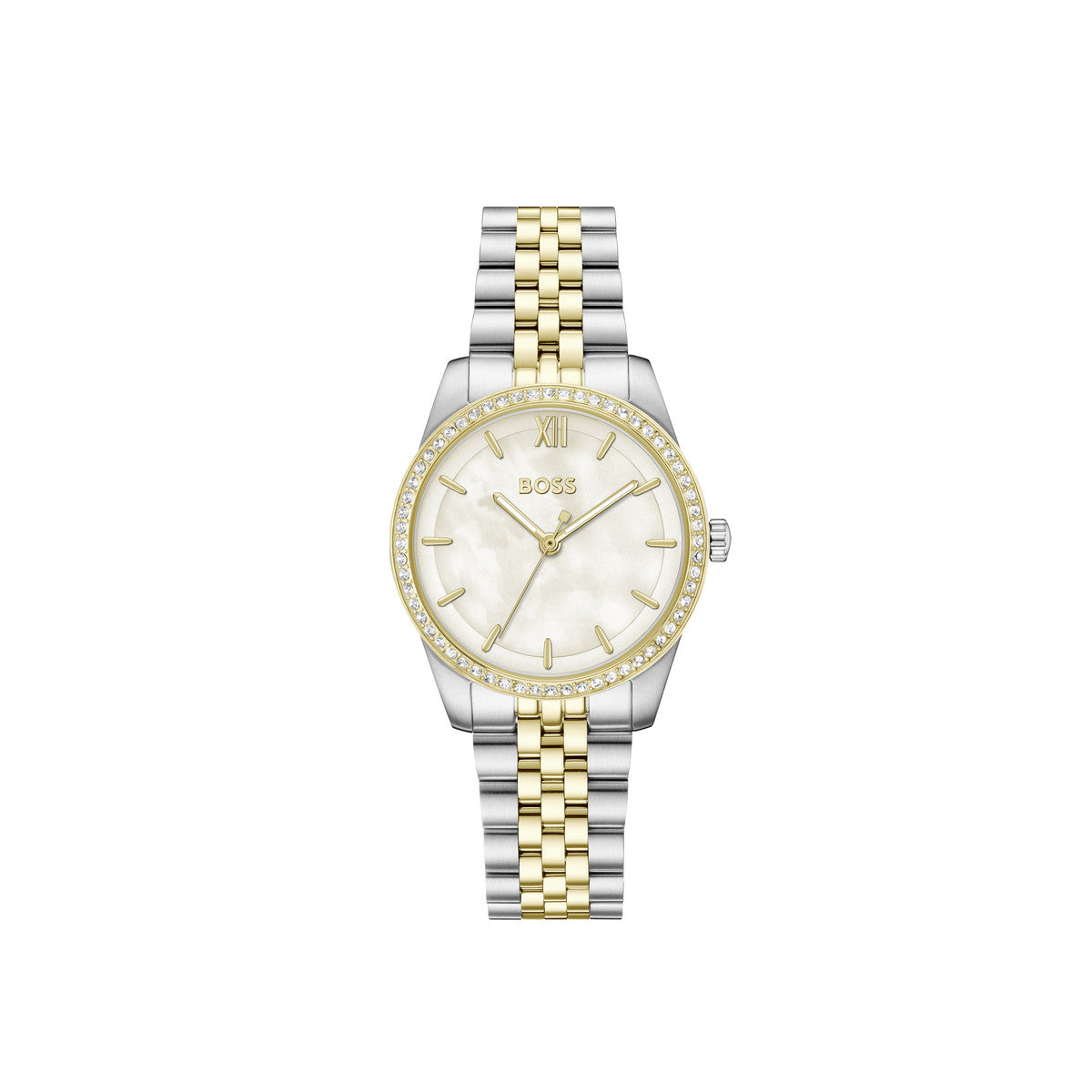 Boss Two Toned Graceful Precious White Mother of Pearl Watch
