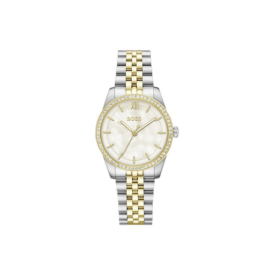 Boss Two Toned Graceful Precious White Mother of Pearl Watch