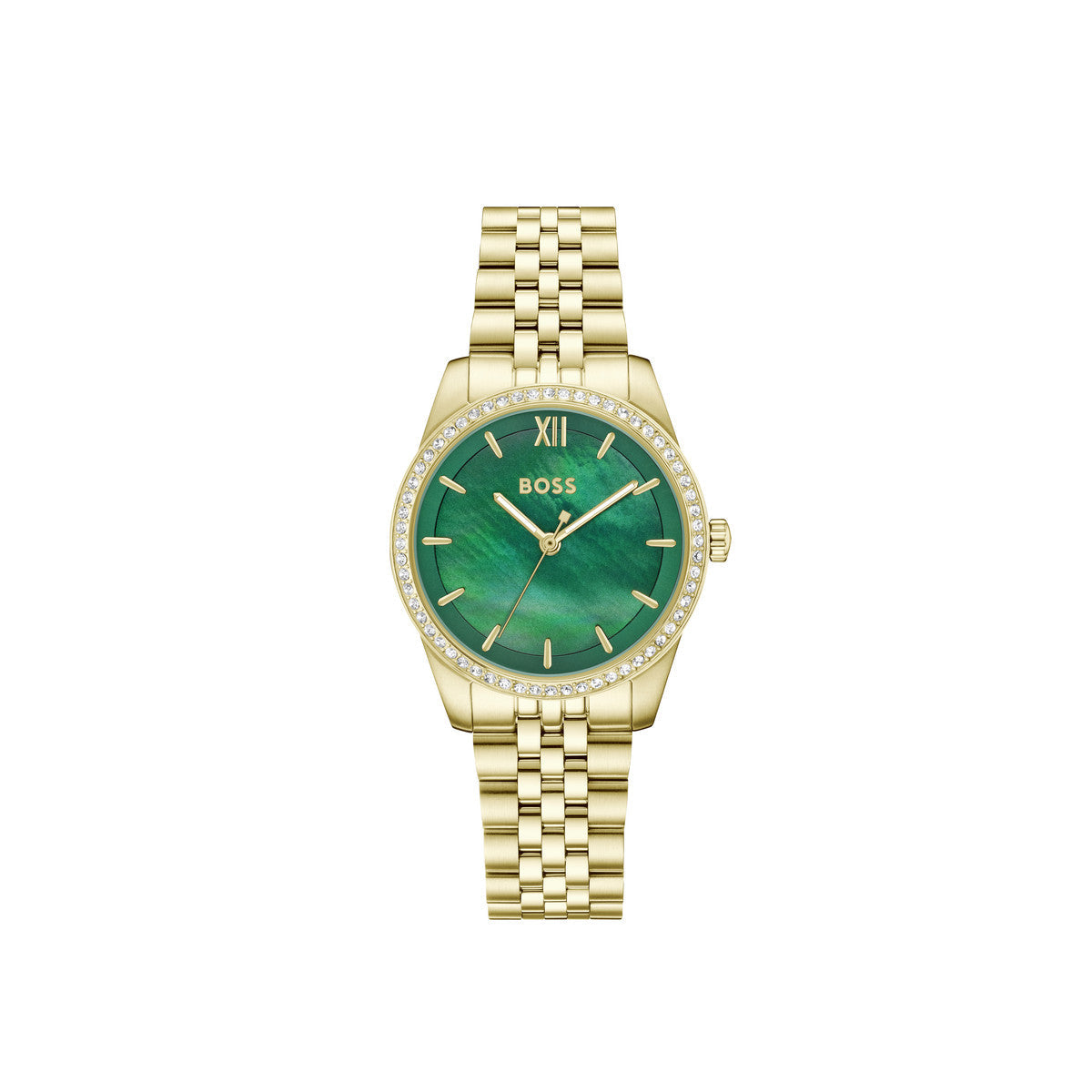 Boss Gold Graceful Precious Green Mother of Pearl Dial Watch