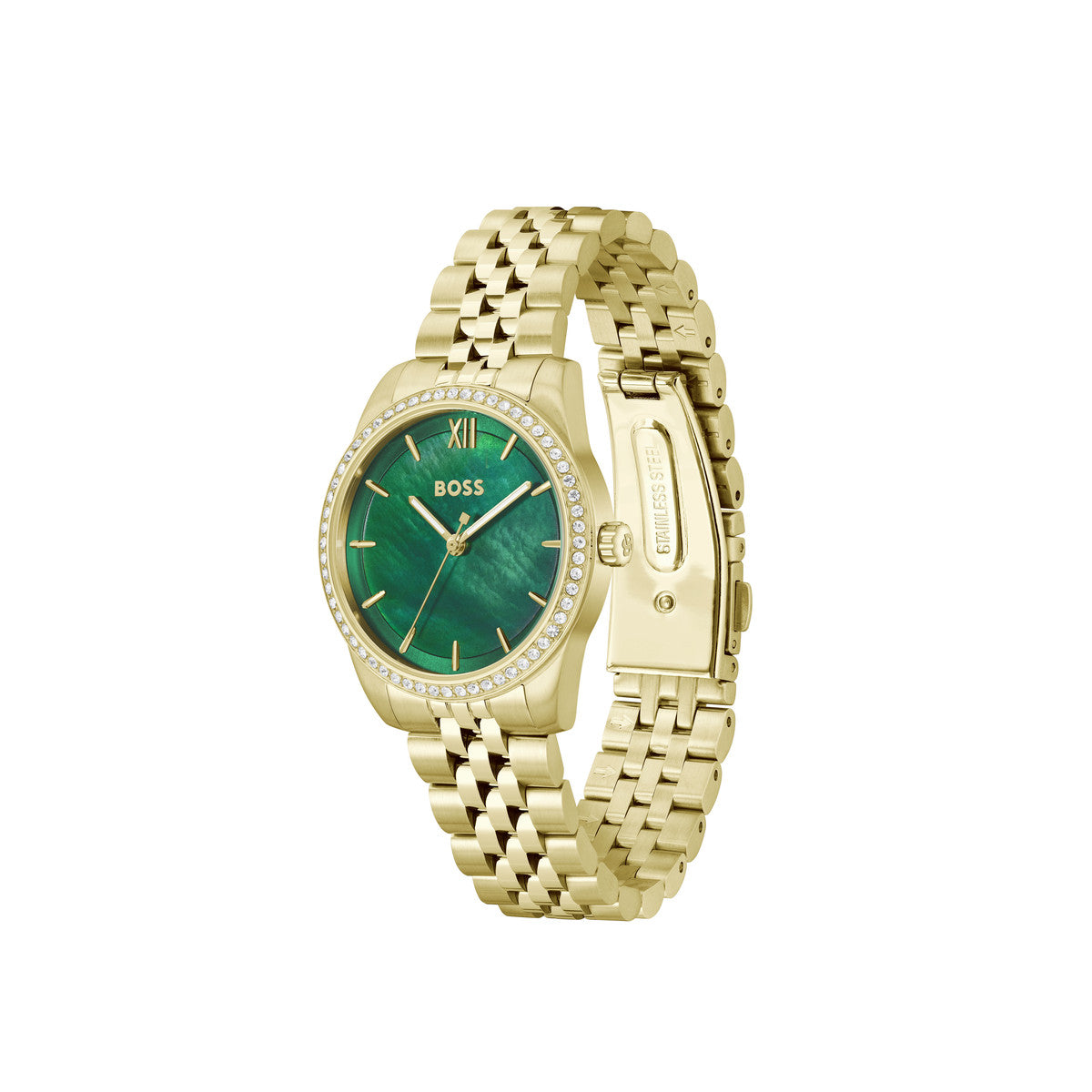 Boss Gold Graceful Precious Green Mother of Pearl Dial Watch