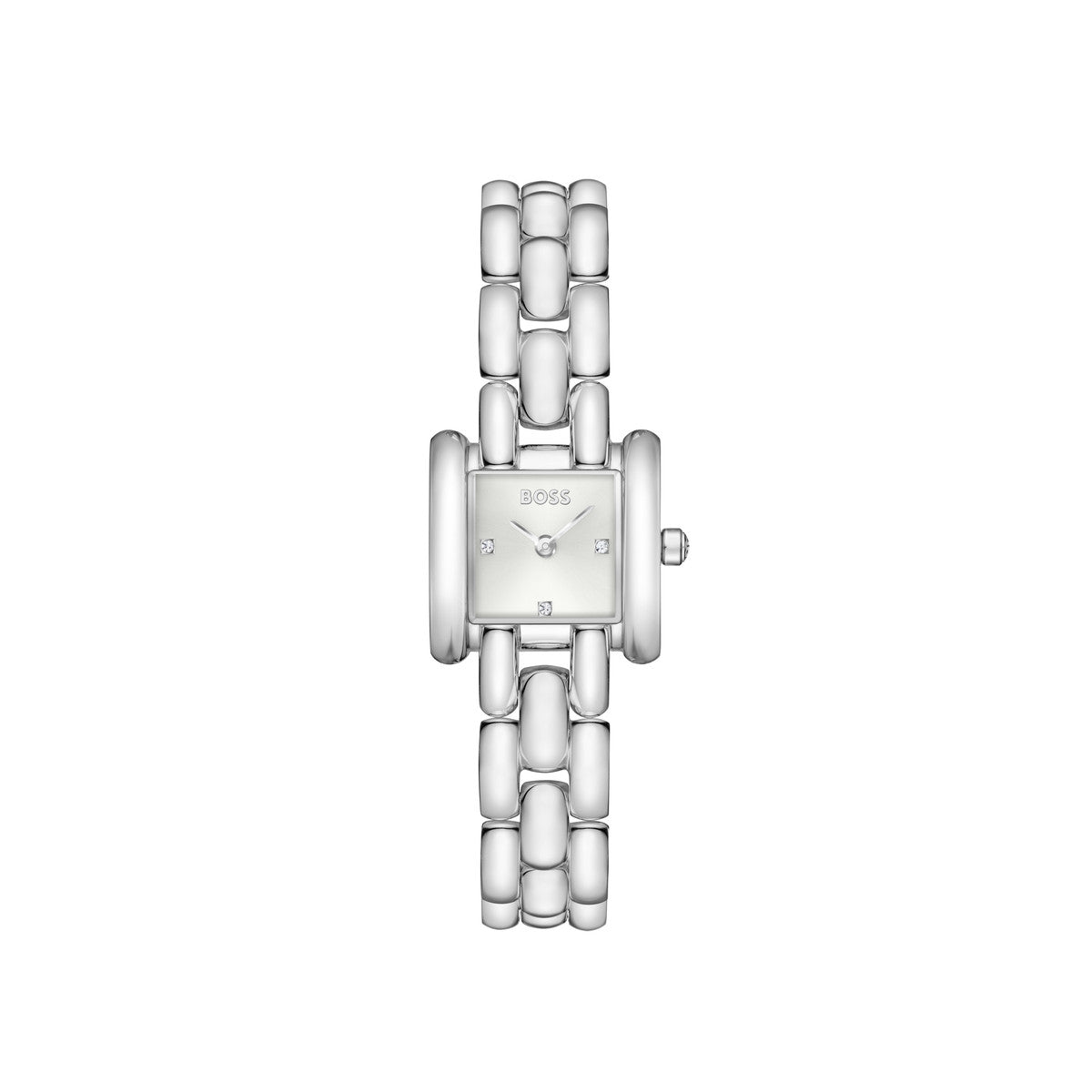Boss Silver Violet Silver Square Dial Watch