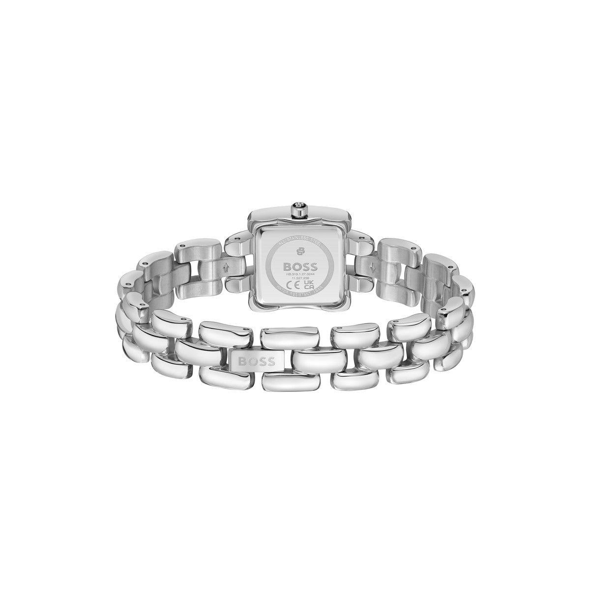 Boss Silver Violet Silver Square Dial Watch