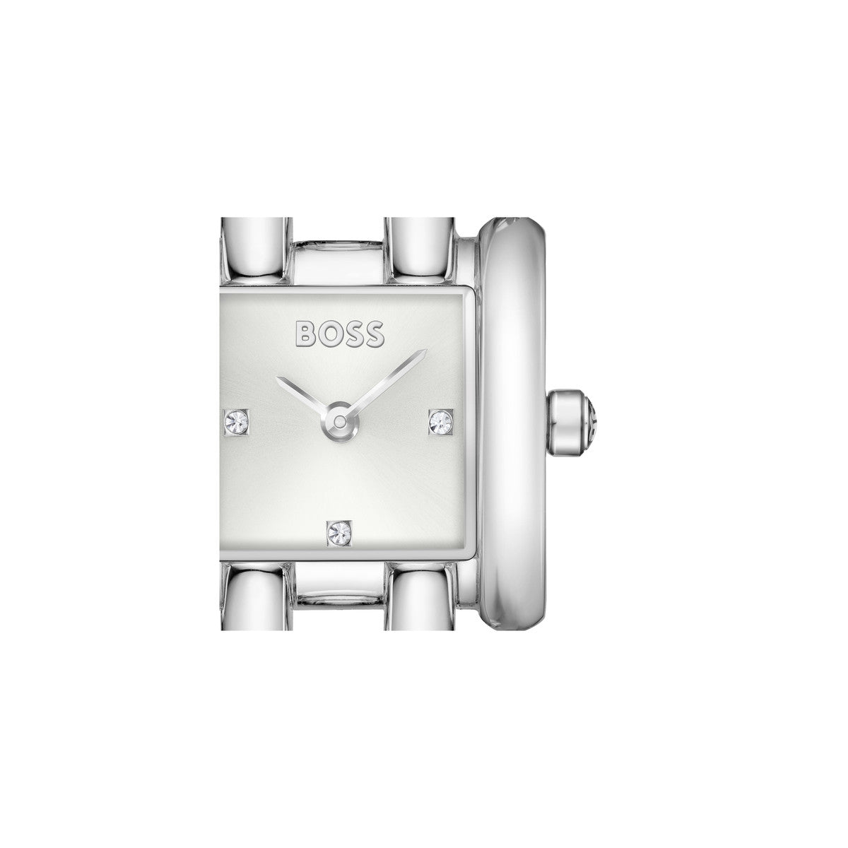 Boss Silver Violet Silver Square Dial Watch