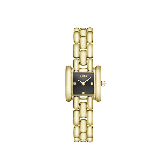 Boss Gold Violet Black Square Dial Watch