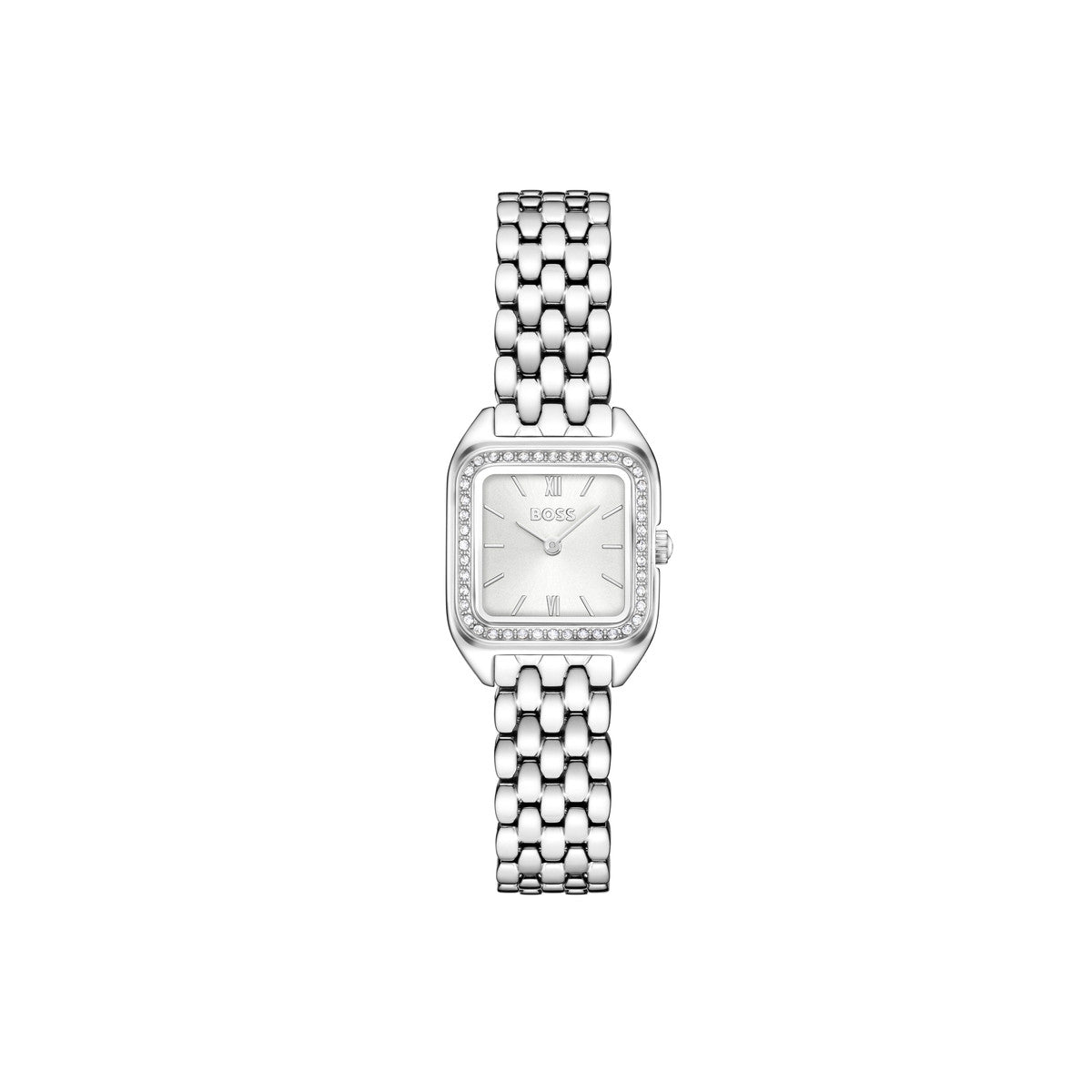 Boss Silver Mae Petite Silver Square Dial Watch