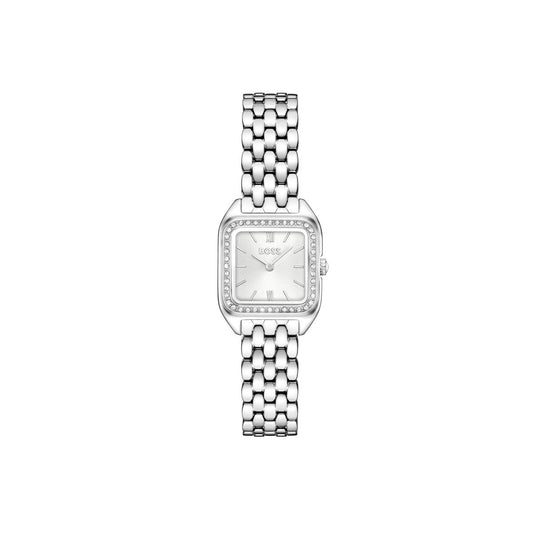 Boss Silver Mae Petite Silver Square Dial Watch