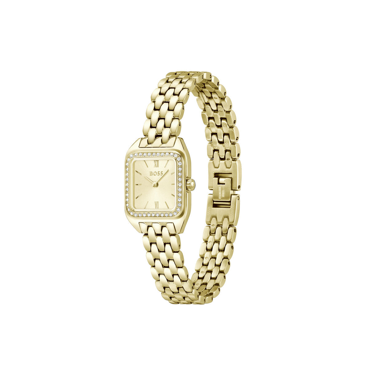 Boss Gold Mae Petite Gold Square Dial Watch