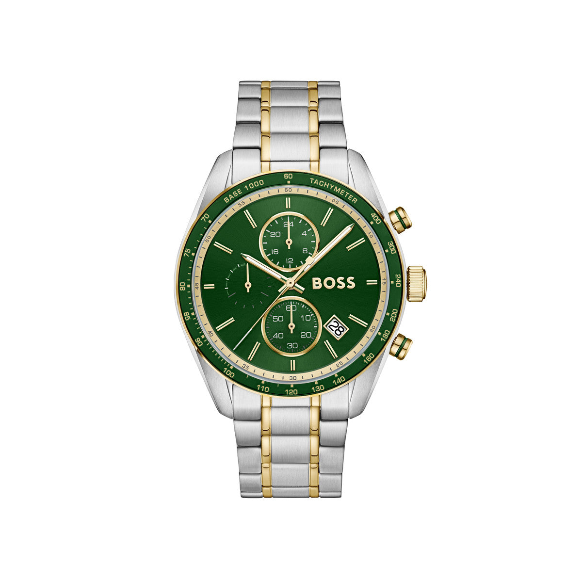 Boss Two-Tone Grand Prix Green Dial Watch