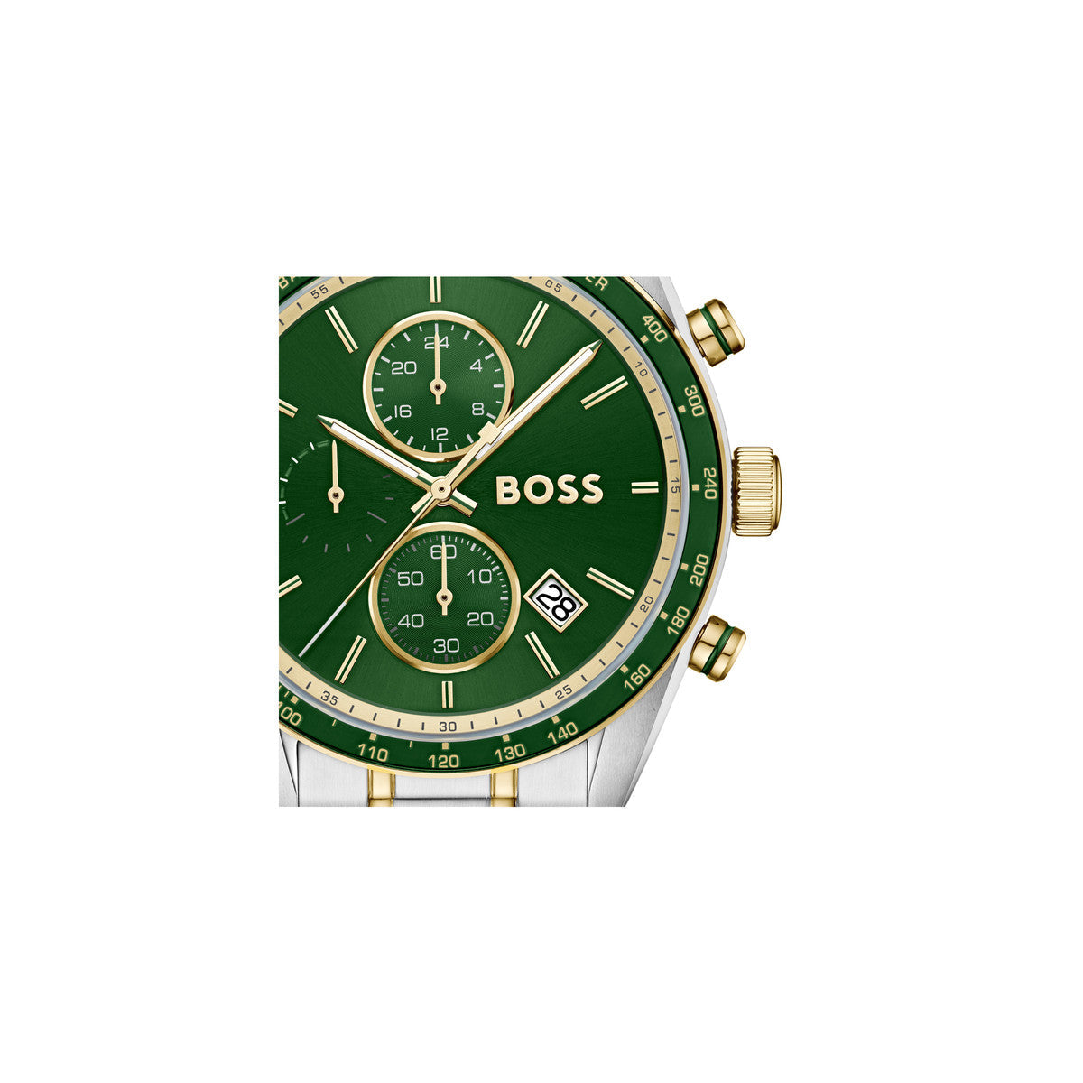 Boss Two-Tone Grand Prix Green Dial Watch