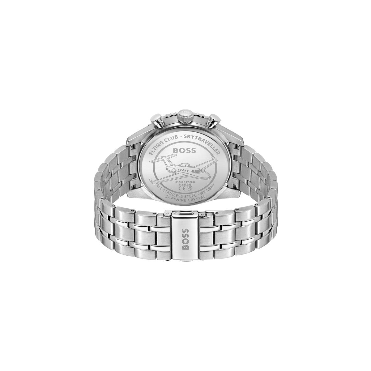 Boss Silver Sky Traveller Pro Black Dial Watch