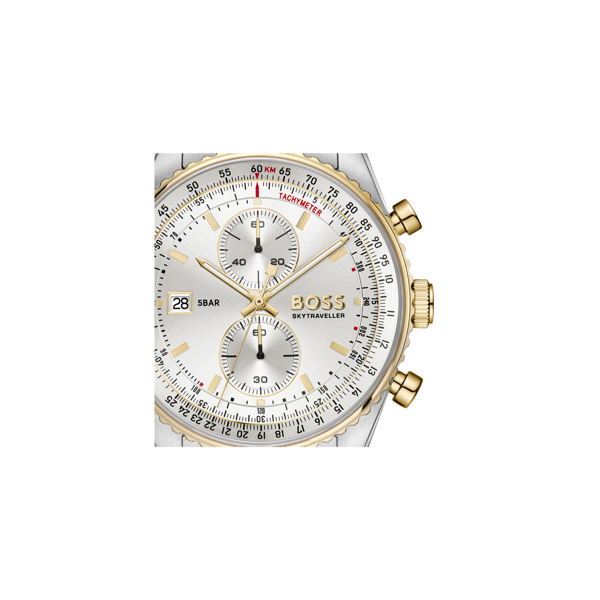 Boss Two-Toned Sky Traveller Pro Silver Dial Watch