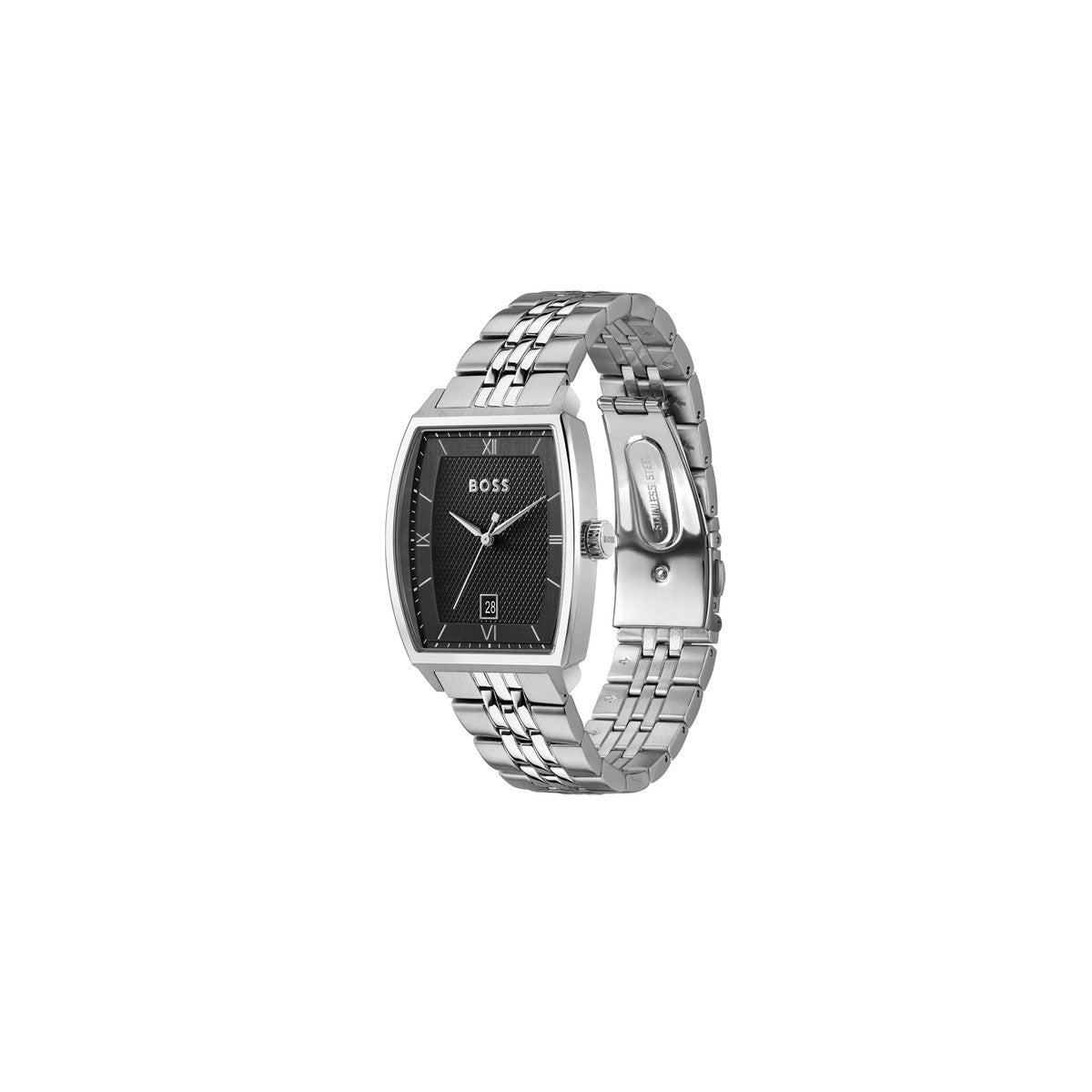 Boss Silver Principle Ark Black Dial Watch