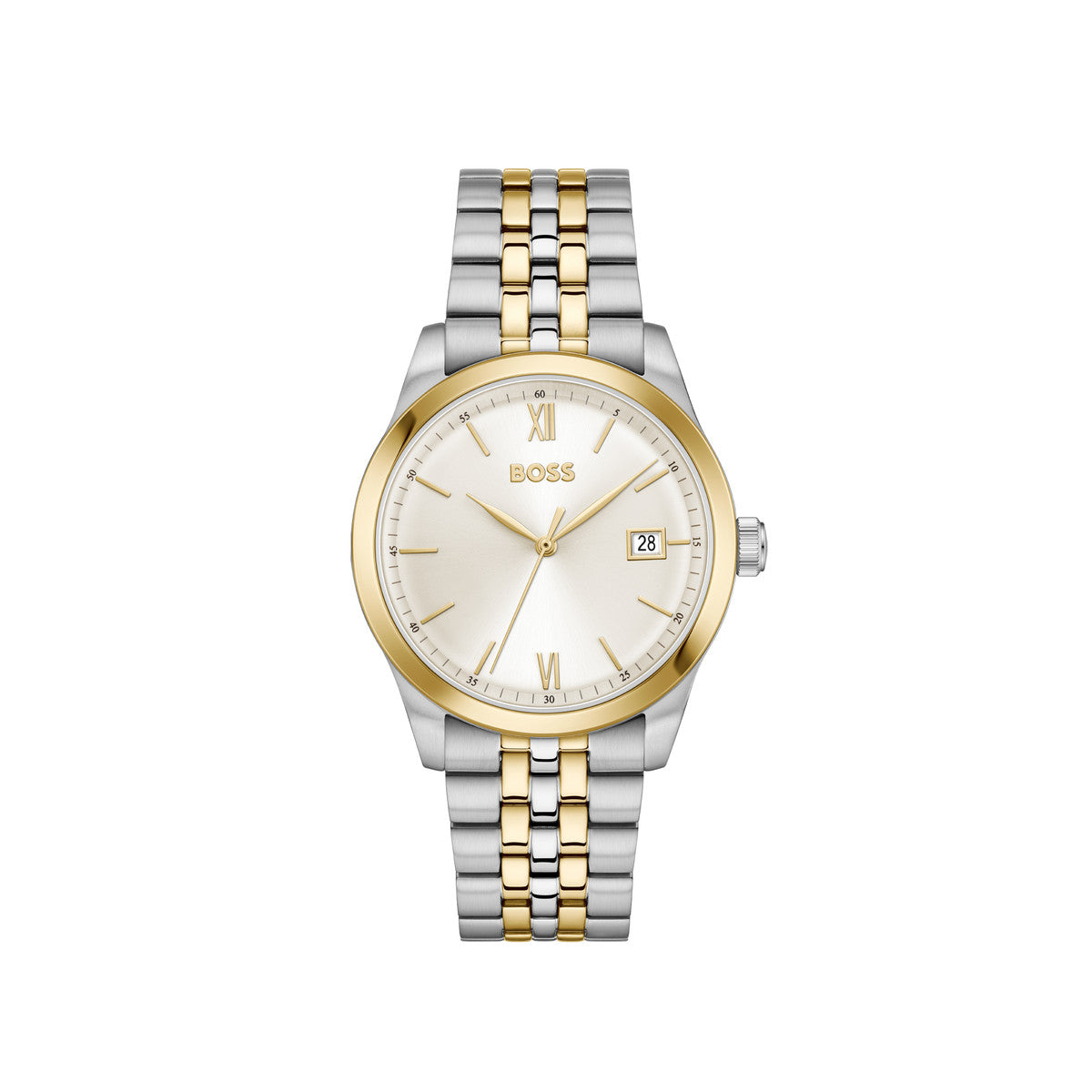 Boss Two Toned Langford Parchment Dial Watch