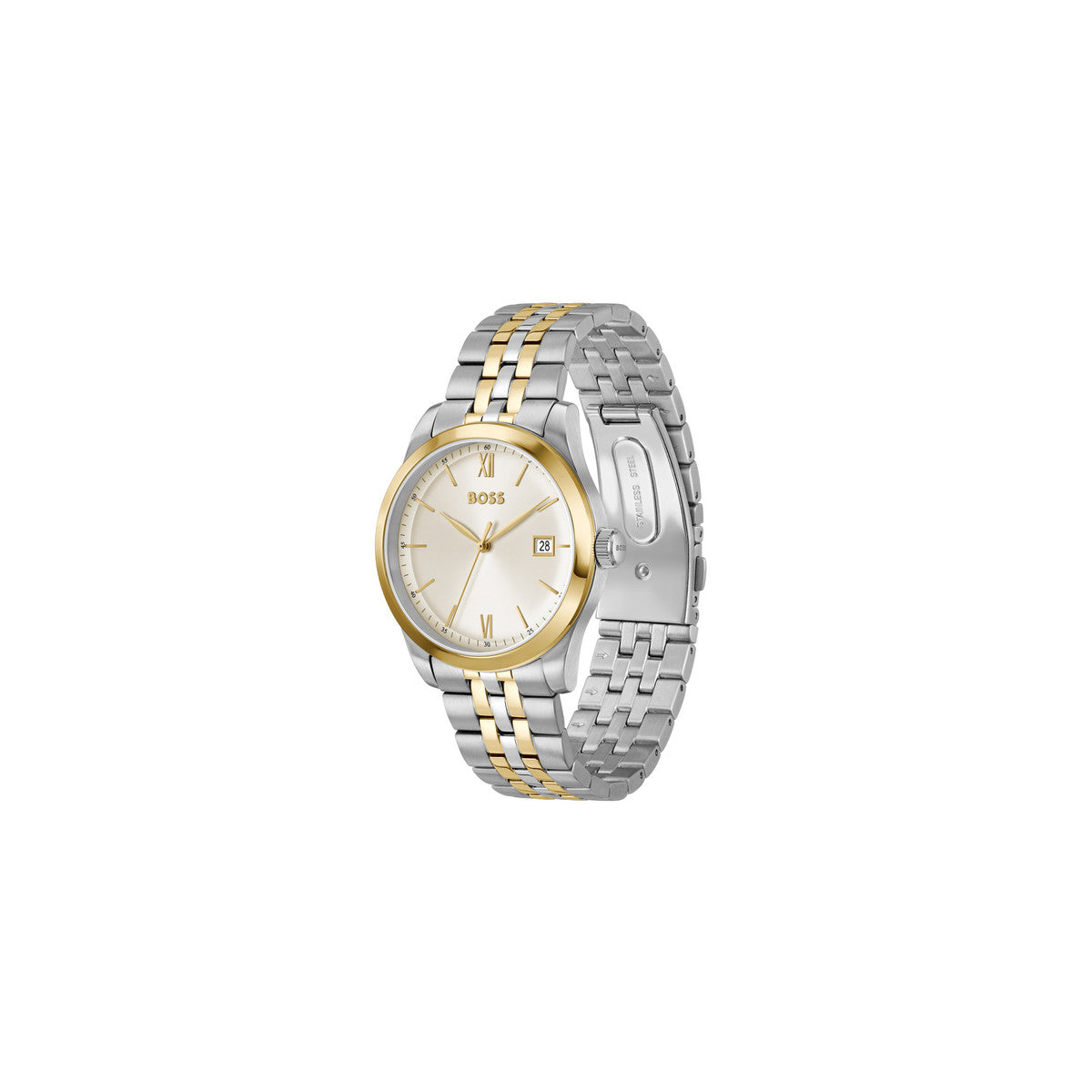 Boss Two Toned Langford Parchment Dial Watch