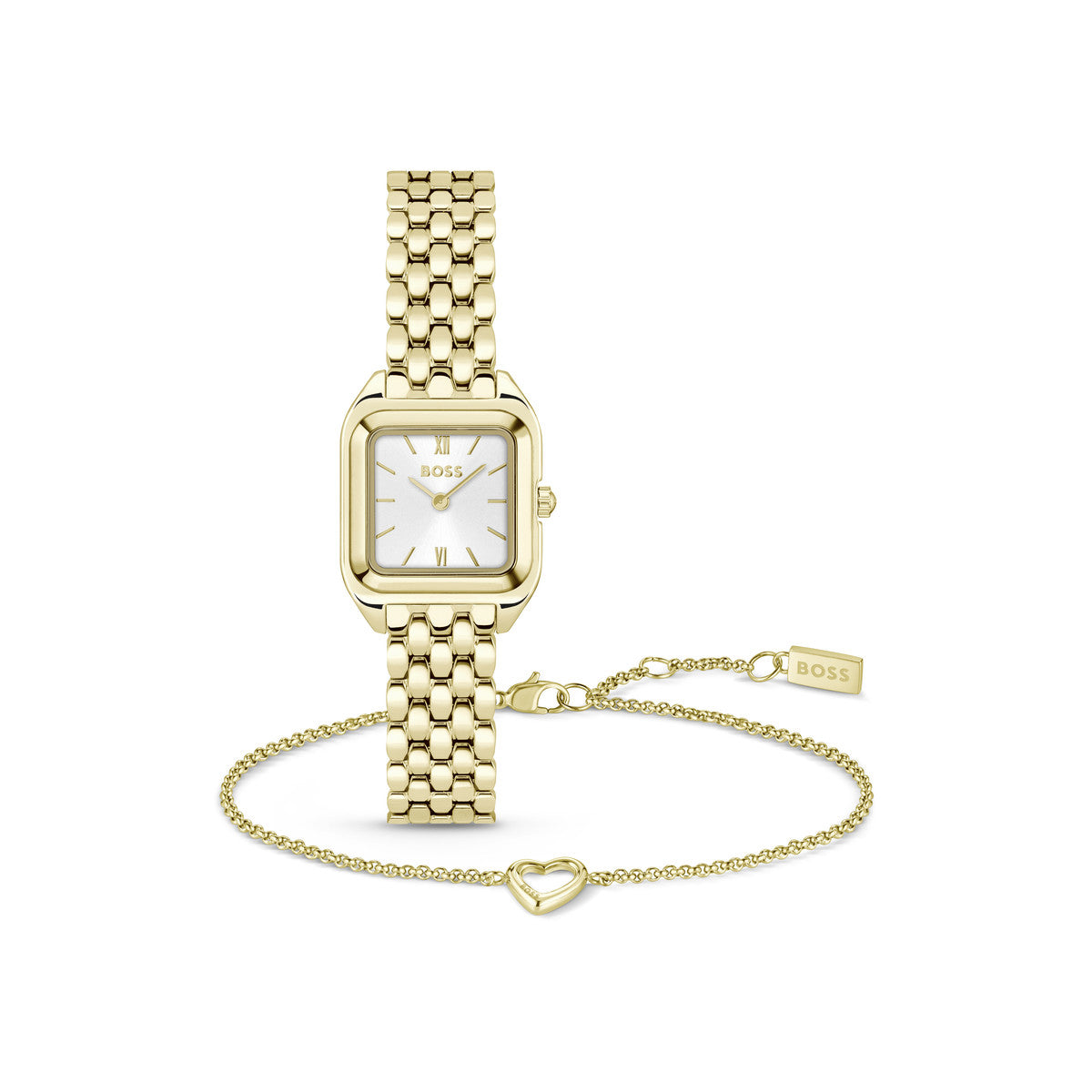 Boss Gold Mae Petite White Dial & Bracelet Gift Set