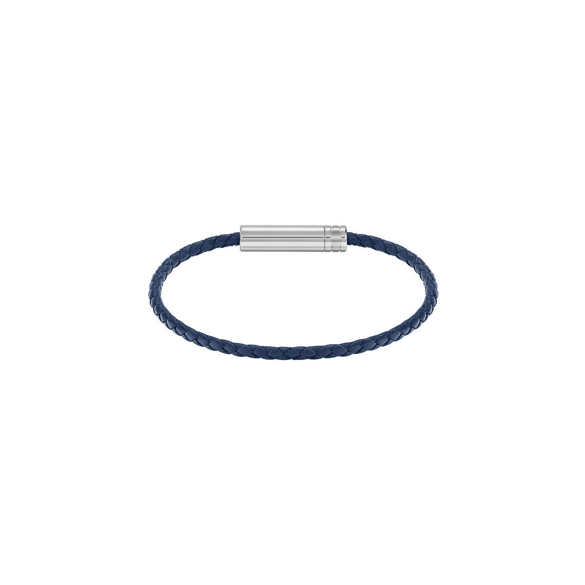 Boss Silver Ares Air Blue Leather Bracelet