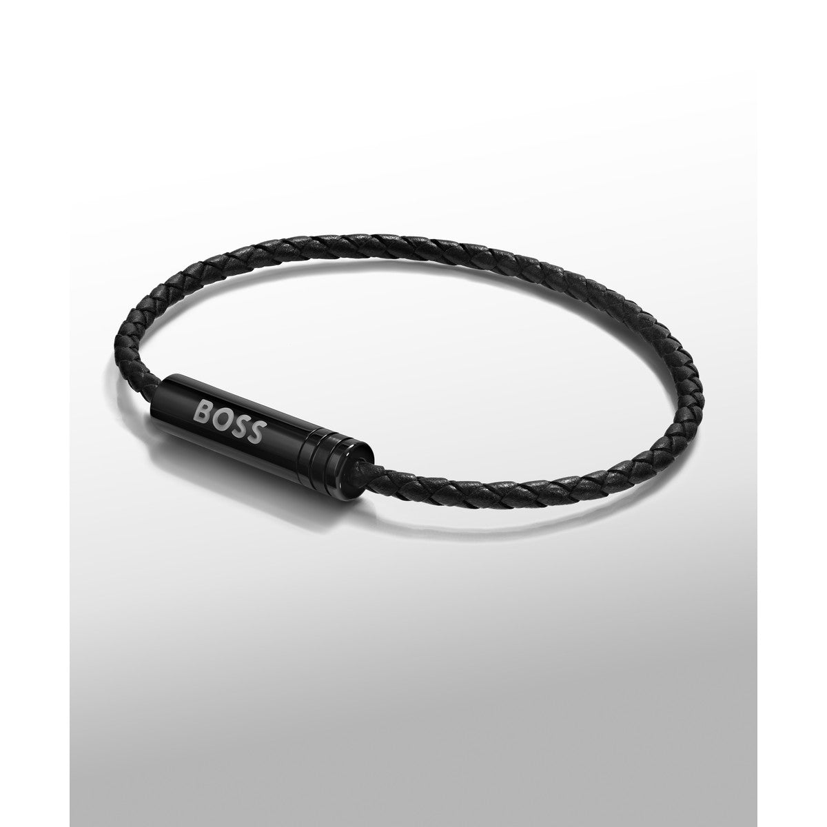 Boss Black Ares Air Black Leather Bracelet