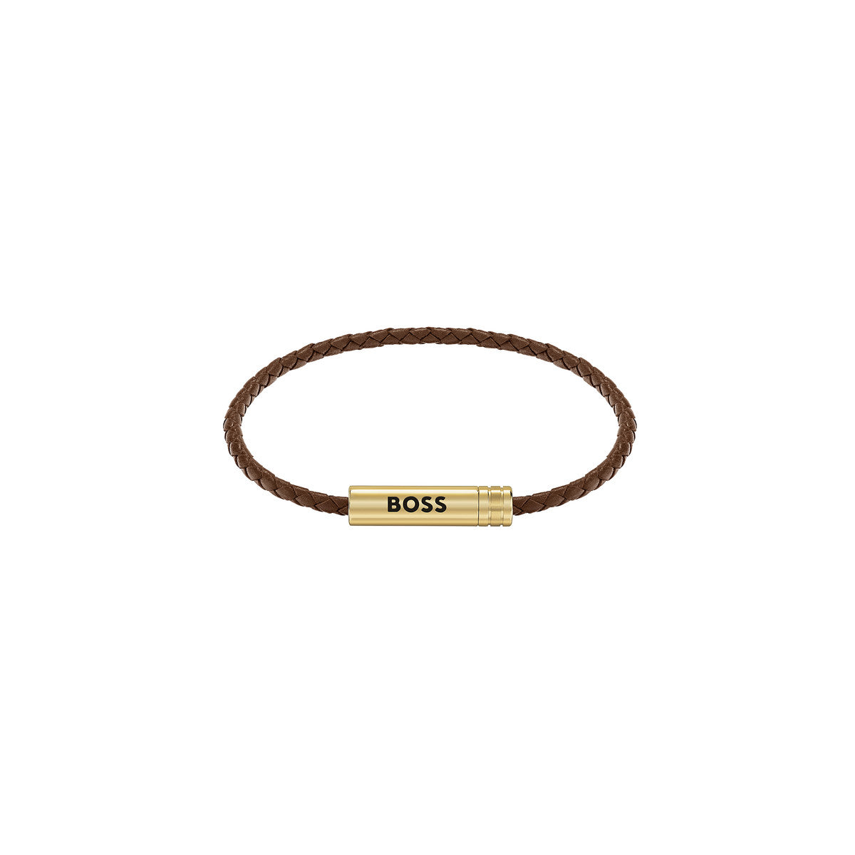 Boss Gold Ares Air Brown Lether Bracelet