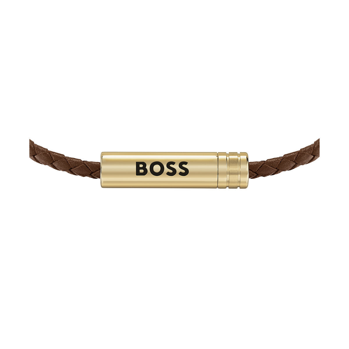 Boss Gold Ares Air Brown Lether Bracelet