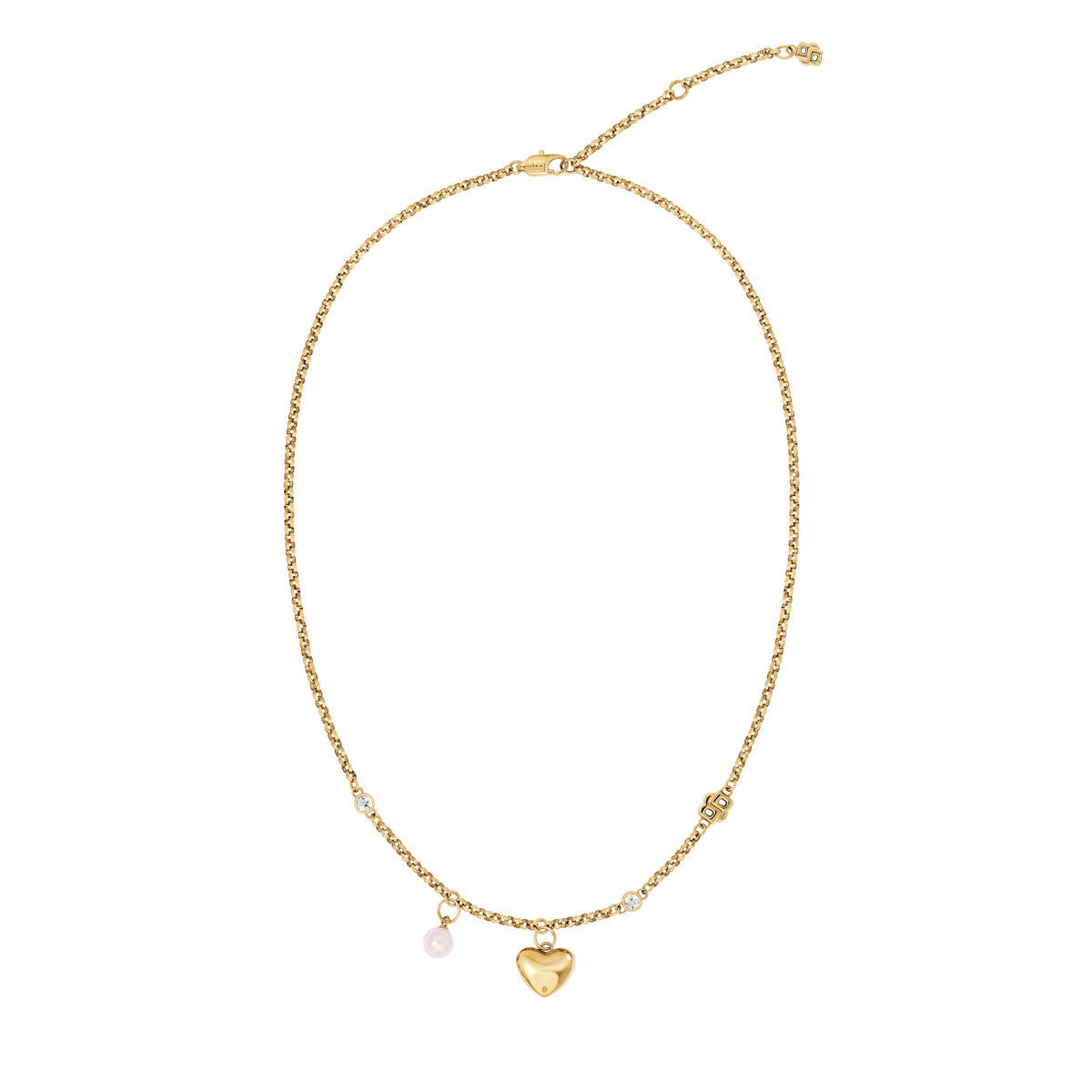 Boss Gold Amara Heart Charm Necklace