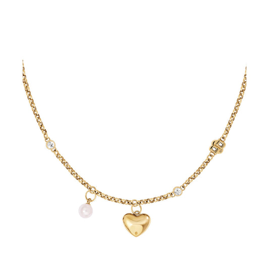 Boss Gold Amara Heart Charm Necklace
