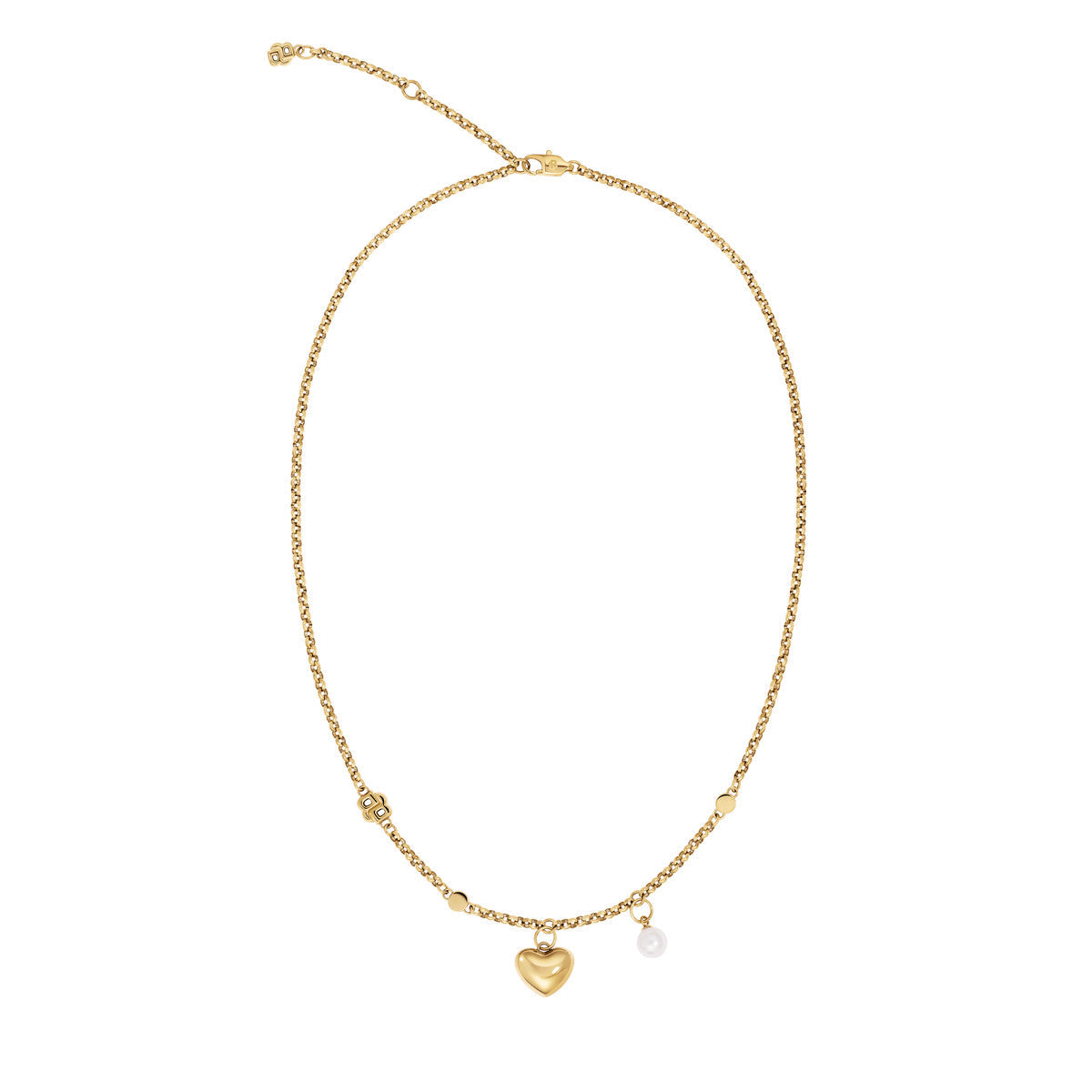 Boss Gold Amara Heart Charm Necklace