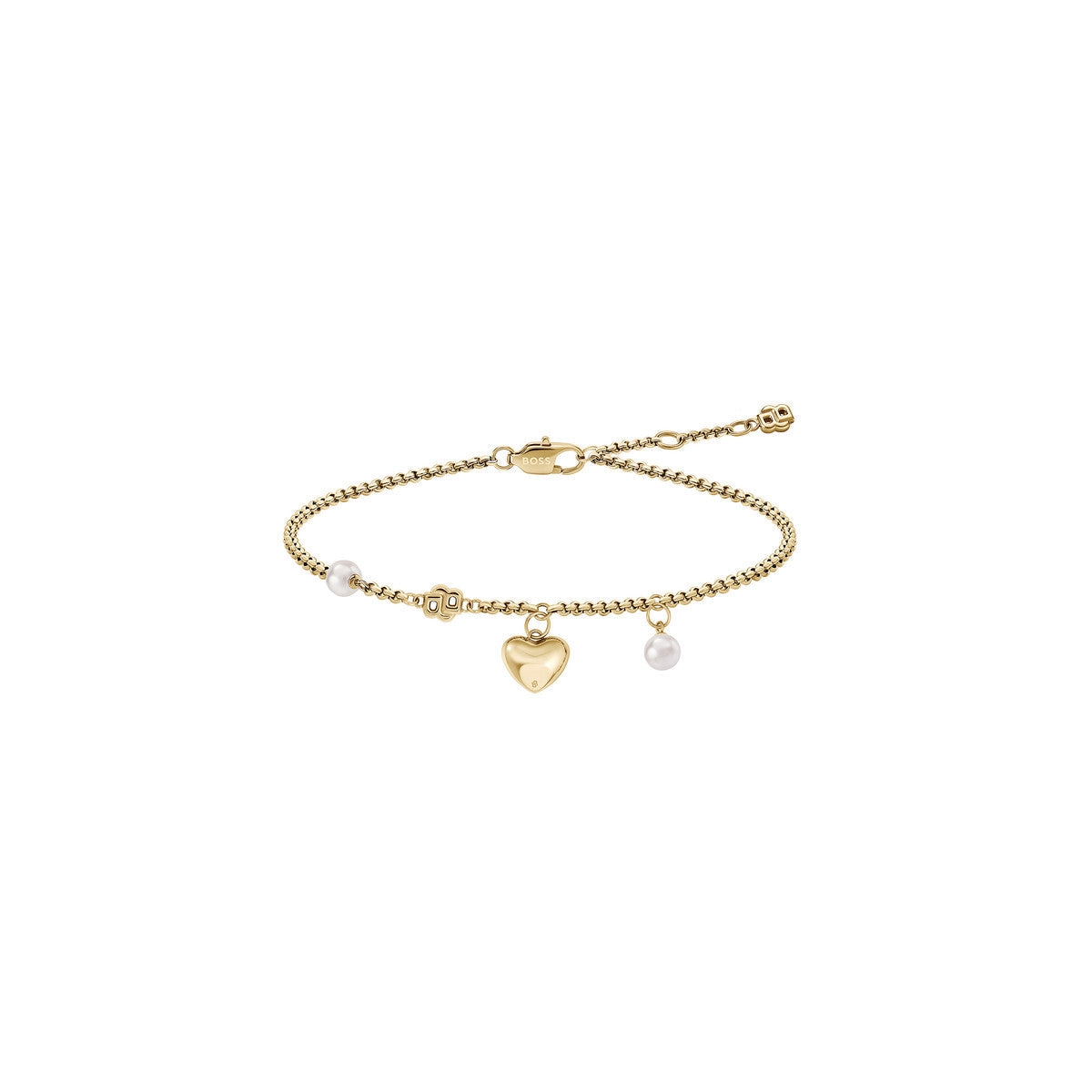 Boss Gold Amara Heart Charm Bracelet