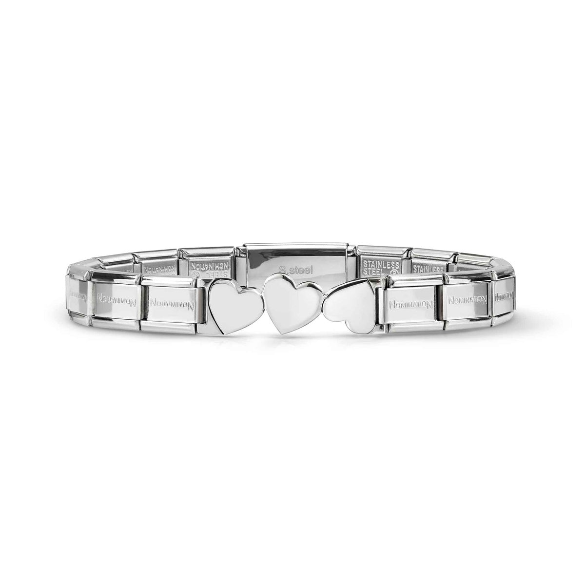 Silver Trendsetter 3 Heart Composable Bracelet