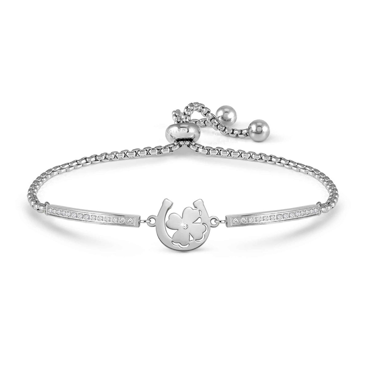 Silver Milleluci Clover Horseshoe Bracelet
