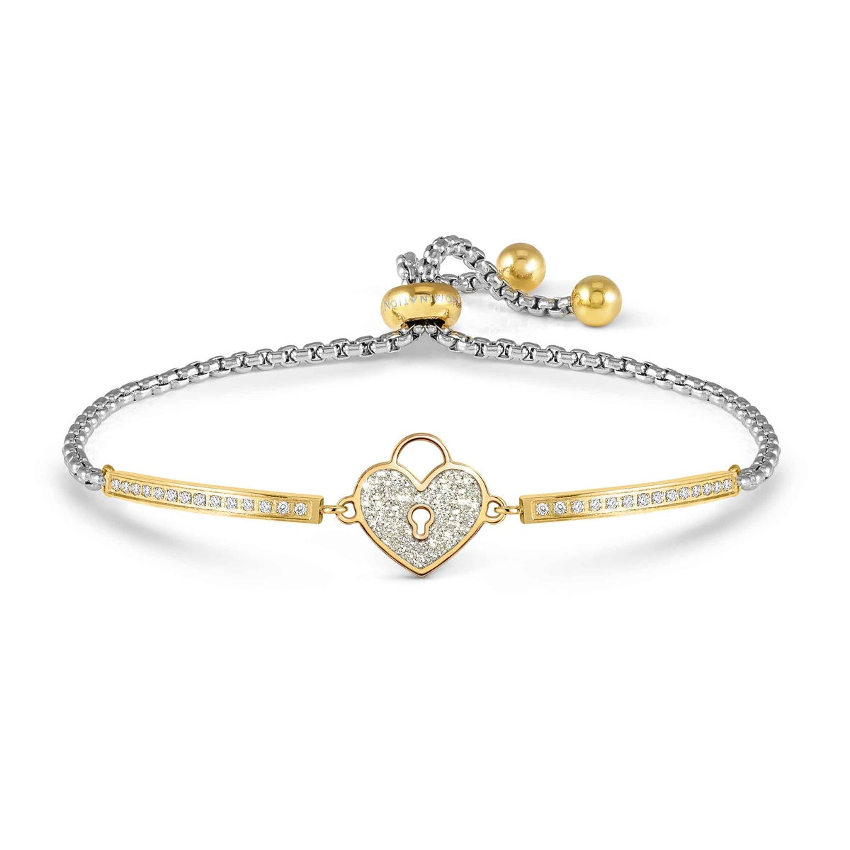 Gold Milleluci Heart Padlock Bracelet
