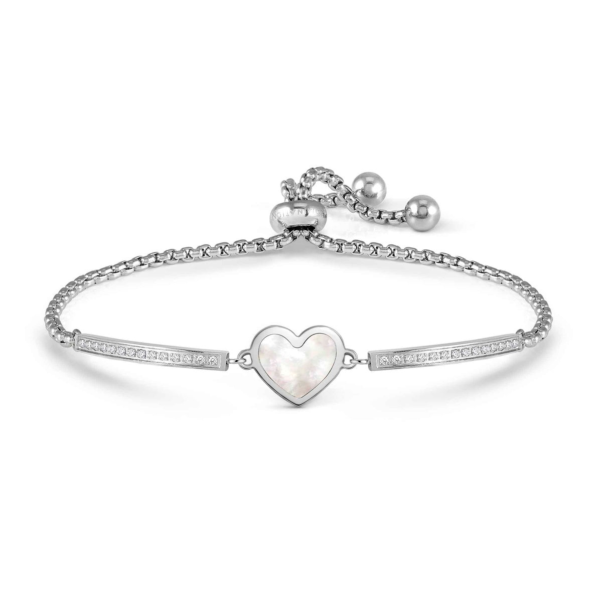 Silver Milleluci Mother of Pearl Heart Bracelet