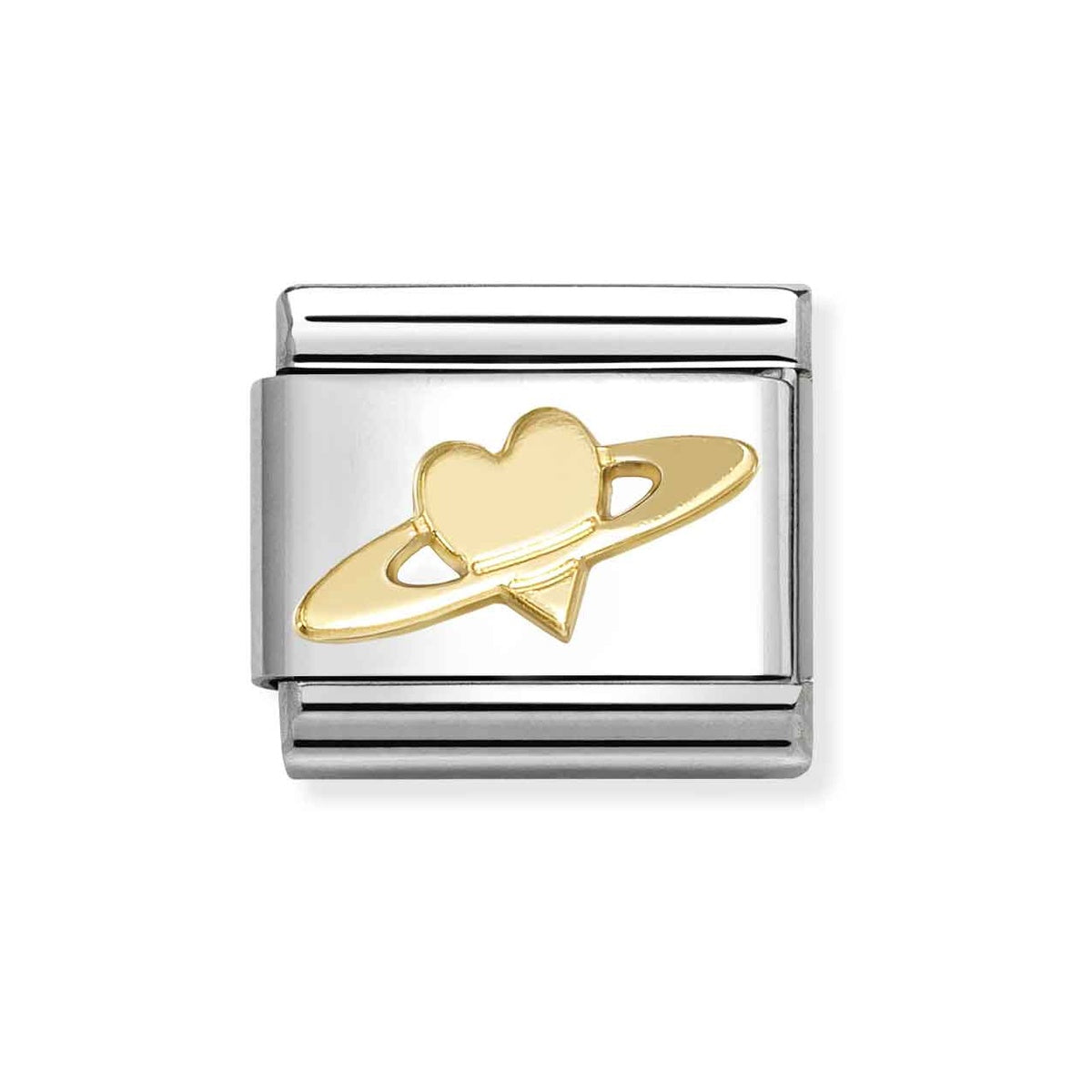 Nomination Gold Saturn Heart Charm