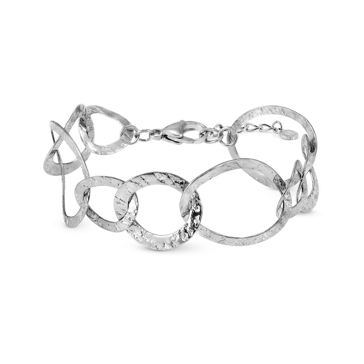 Silver Wear Style Hammered Bracelet