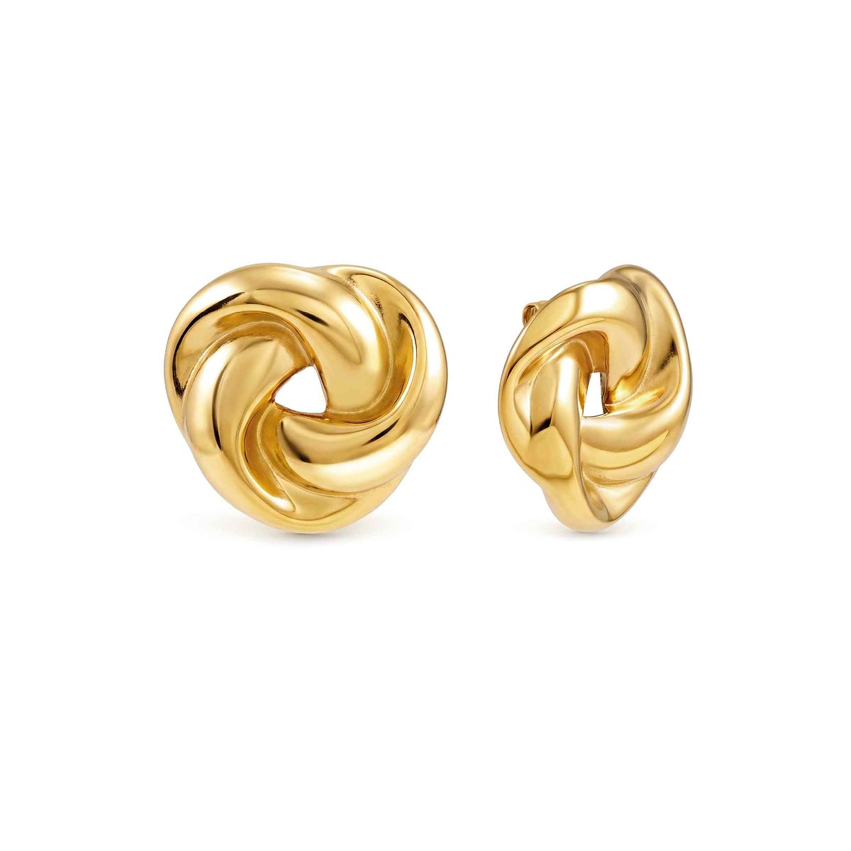 Gold Wear Style Knot Stud Earrings