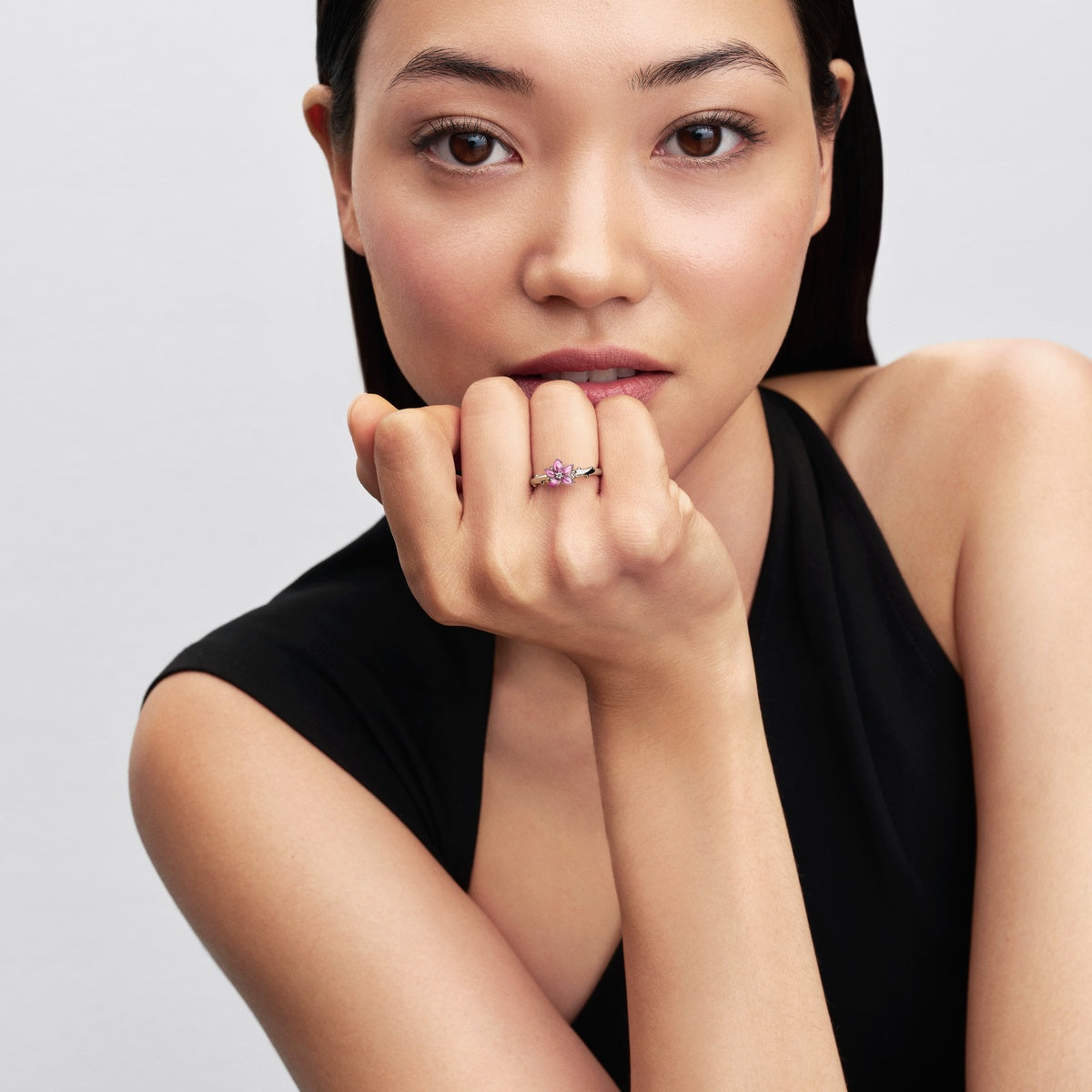 Pandora Silver Disney Mulan Cherry Blossom Ring