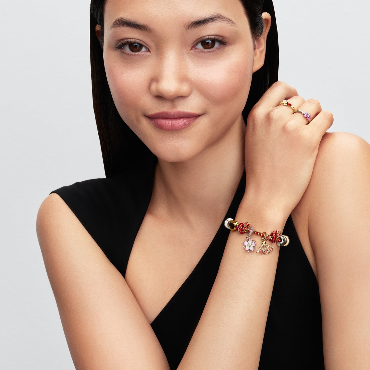 Pandora Silver Disney Mulan Cherry Blossom Ring