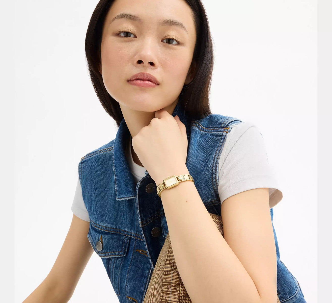 Coach Gold Mara Rectangle Dial Bracelet Watch