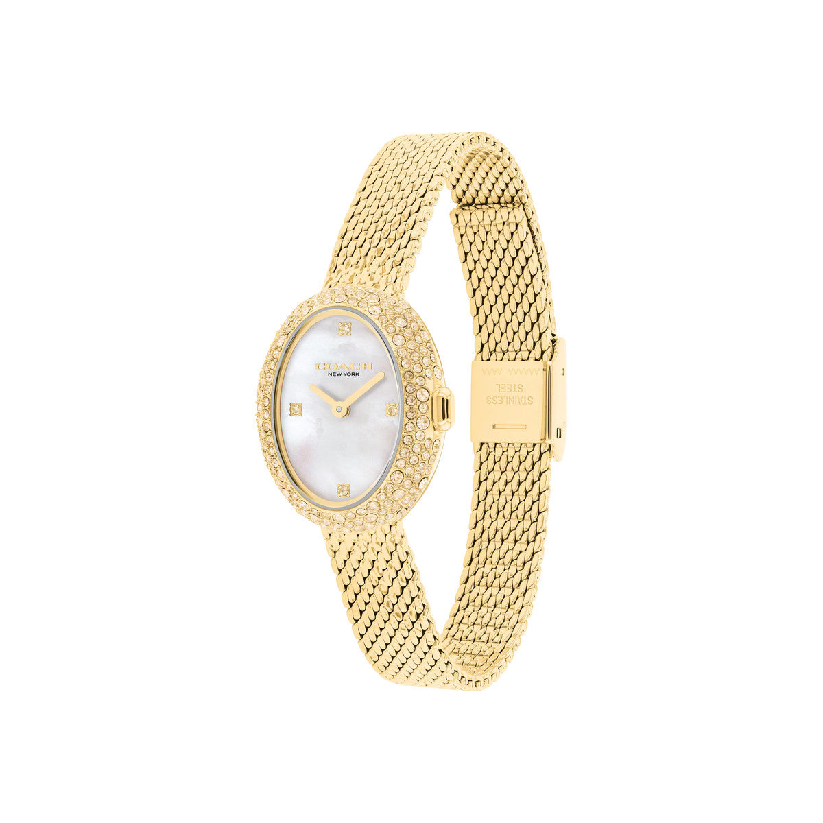 Coach Gold Sammy Oval Sparkle Bracelet Watch