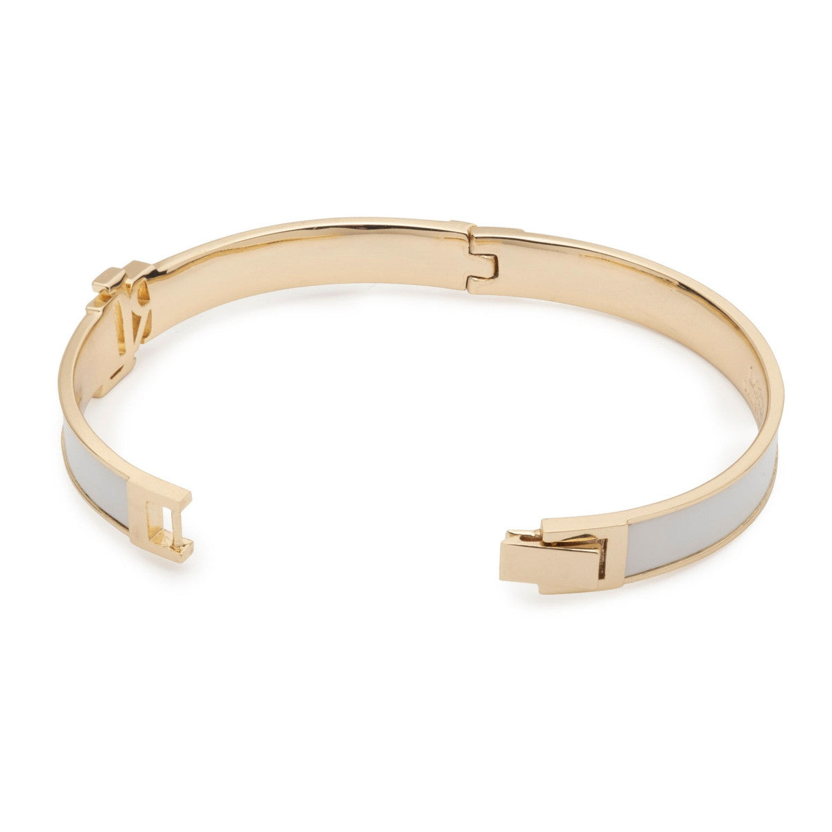 Lauren Ralph Lauren Gold Tone & White Hinge Bangle