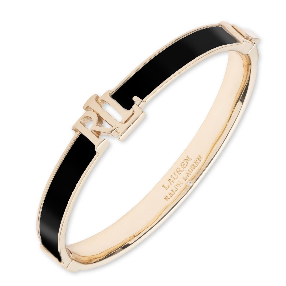Lauren Ralph Lauren Gold Tone & Black Hinge Bangle