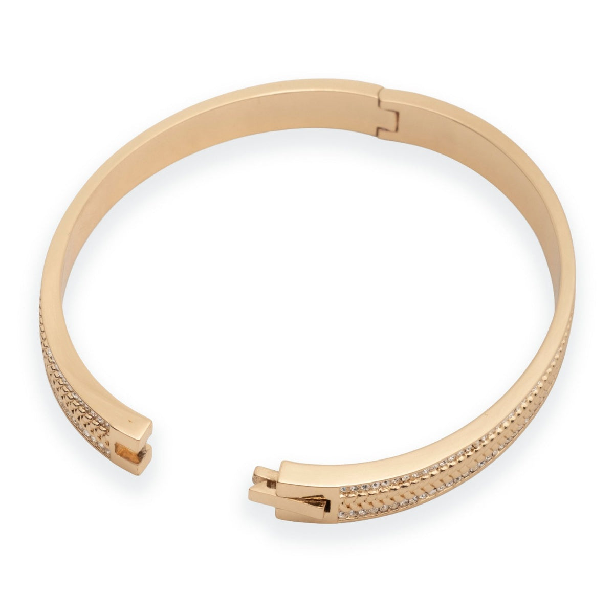 Lauren Ralph Lauren Gold Herringbone Pavé Bangle