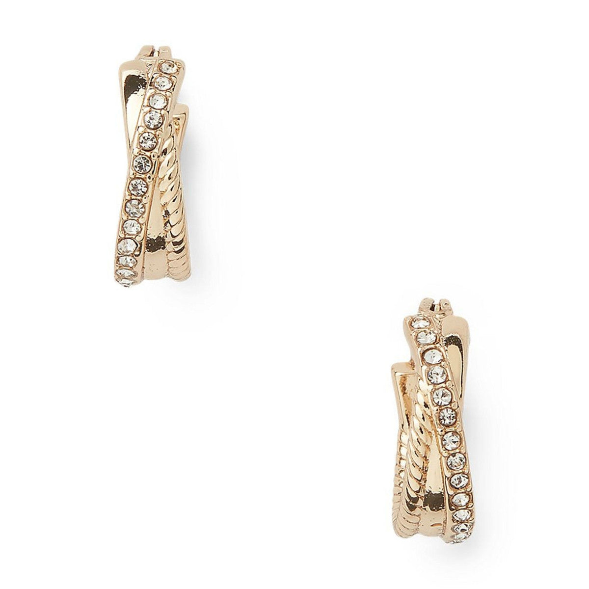 Lauren Ralph Lauren Gold Pavé Twisted Hoop Earrings